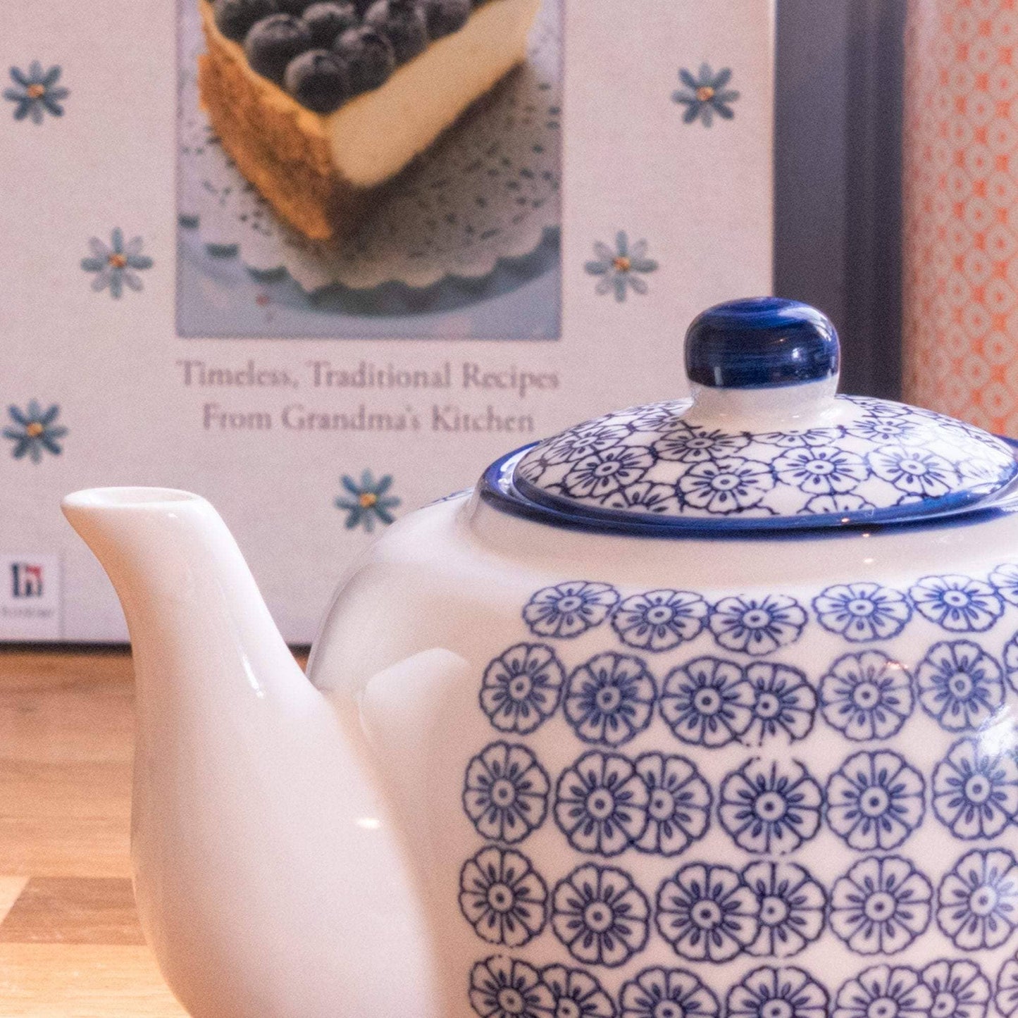 Nicola Spring Patterned Porcelain Teapot - Blue Flower