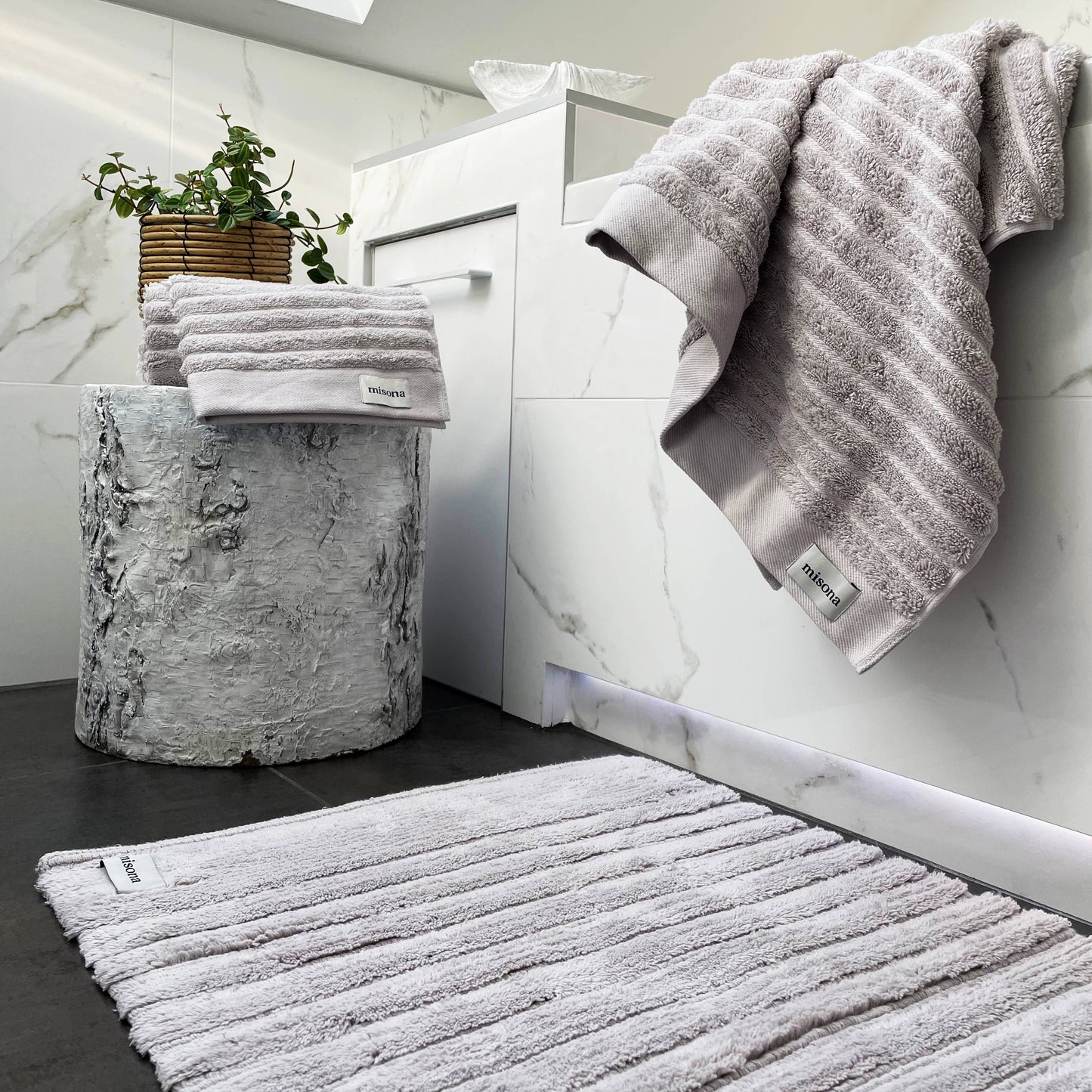 Ribbed Organic Cotton Bath Towels & Face Cloths