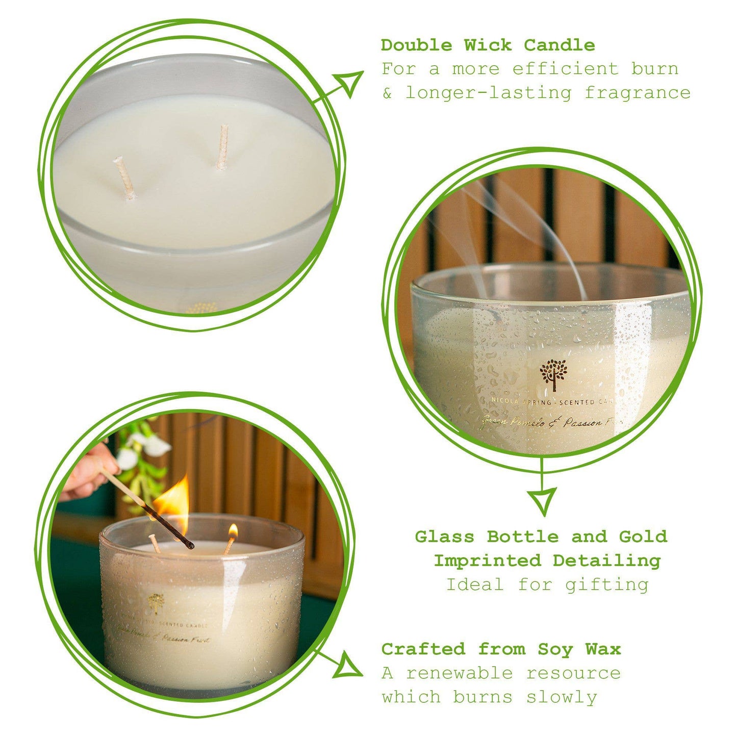350g Double Wick Passion Fruit Wax Candle Nicola Spring
