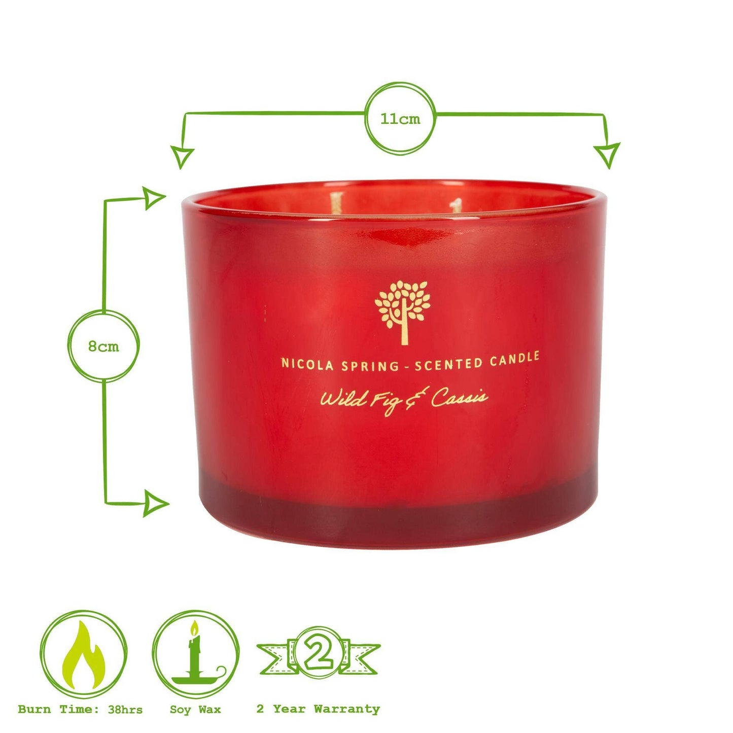 350g Double Wick Fig & Cassis Wax Candle Nicola Spring