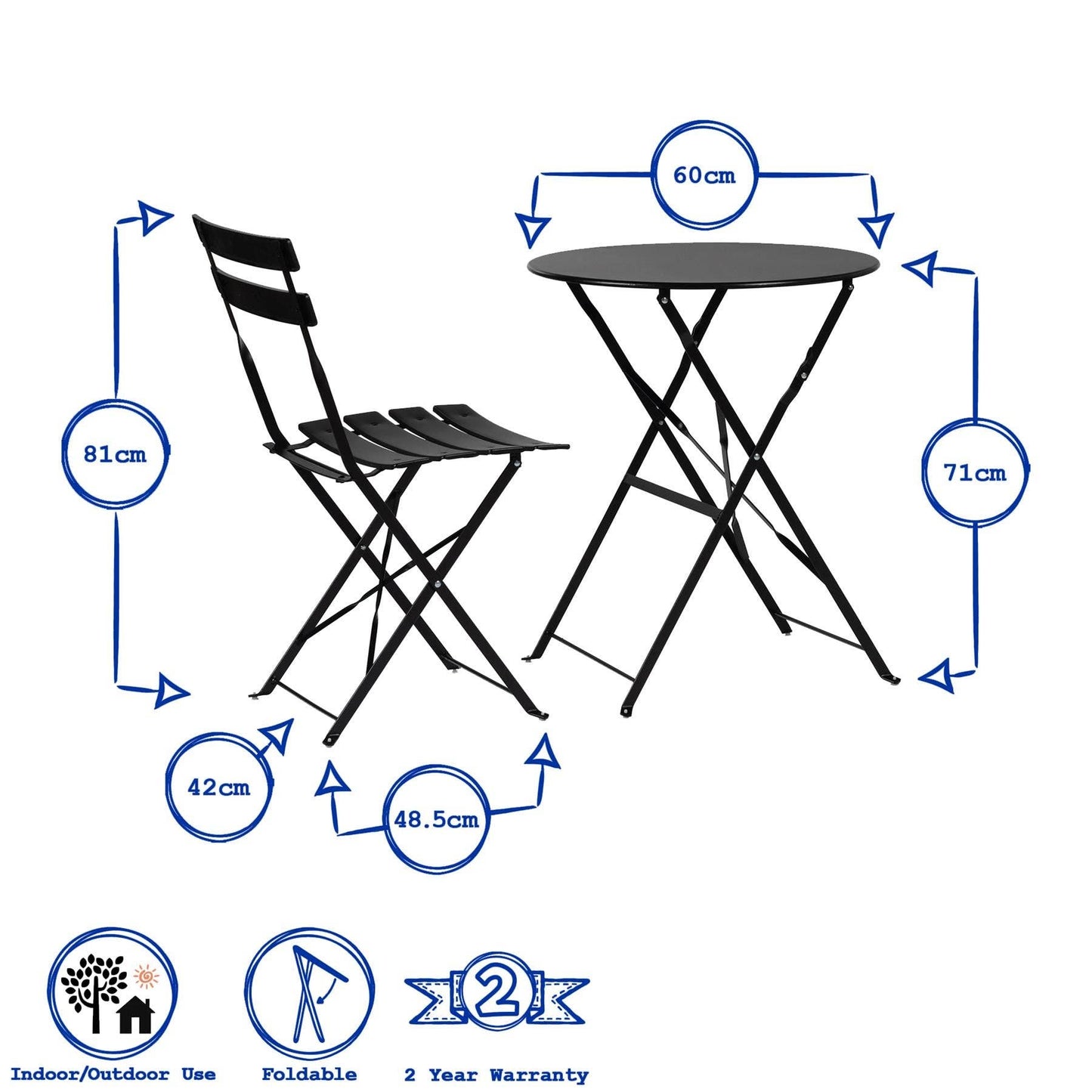 2 Seater Sussex Bistro Set - Round