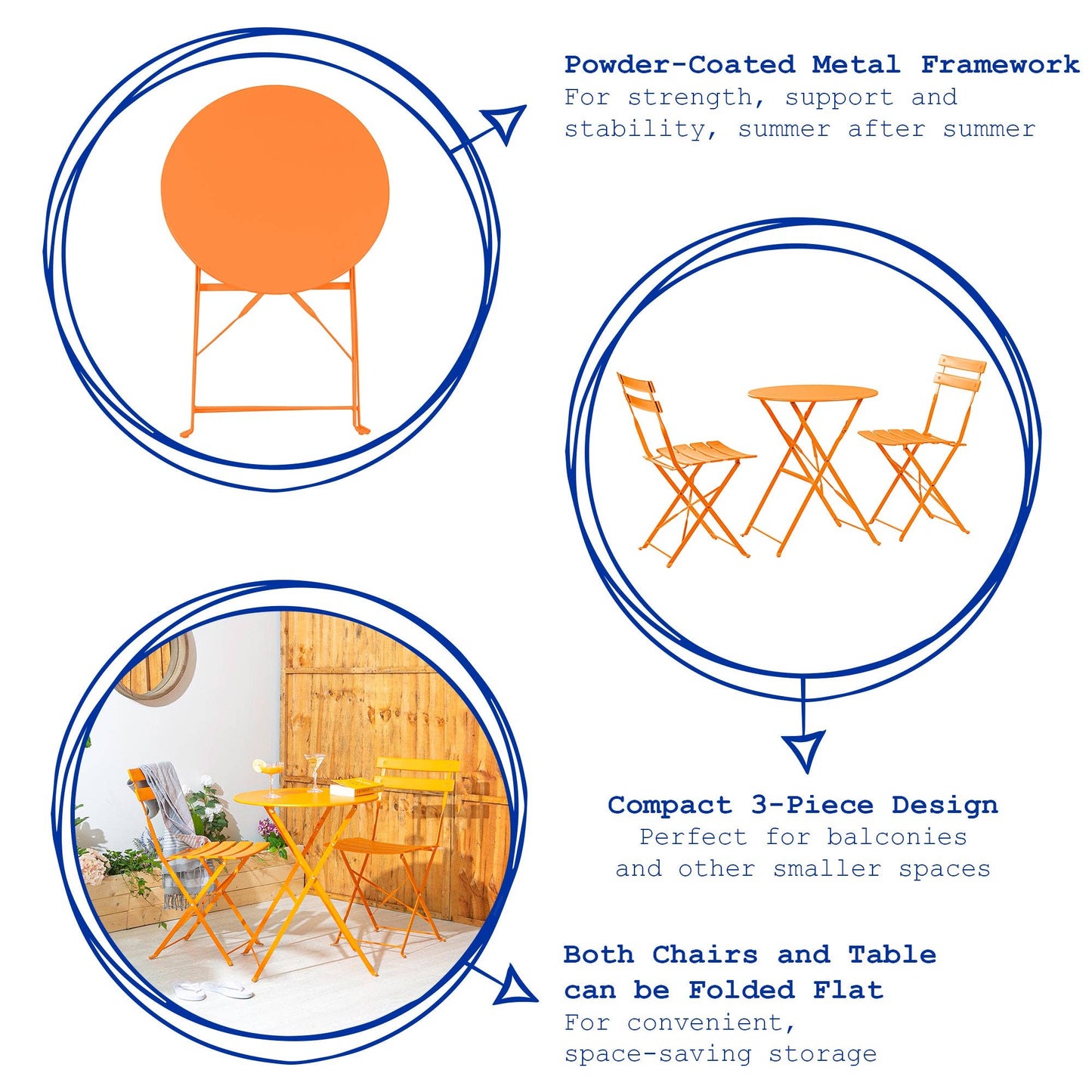 2 Seater Sussex Bistro Set - Round