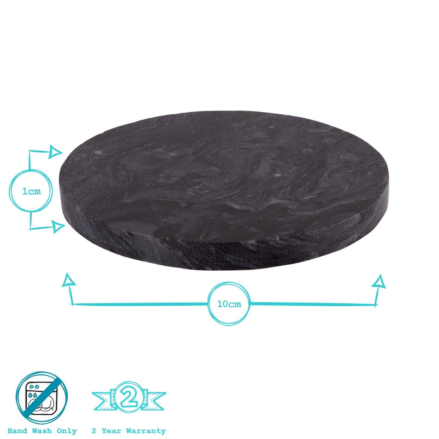 Marble Round Coaster - 10cm - By Argon Tableware