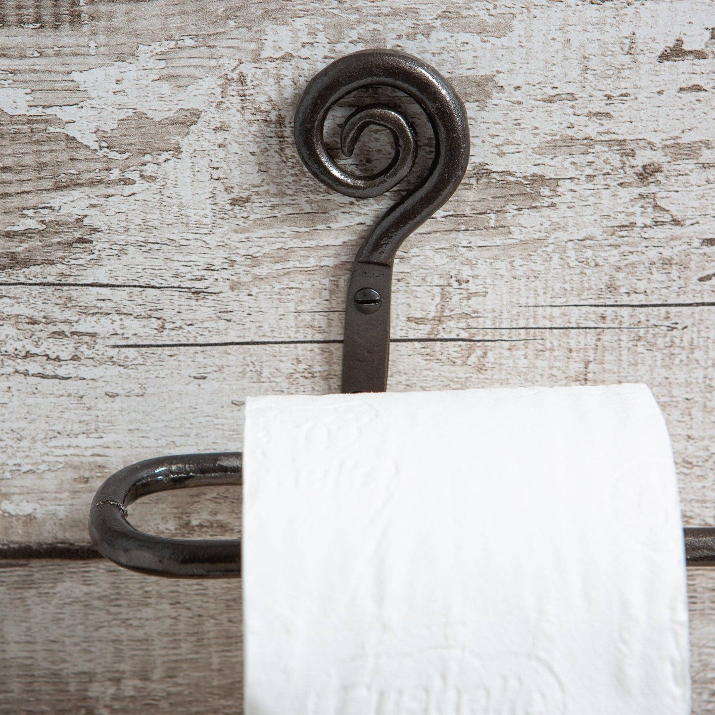 Curly Iron Toilet Roll Holder - W180mm - Raw