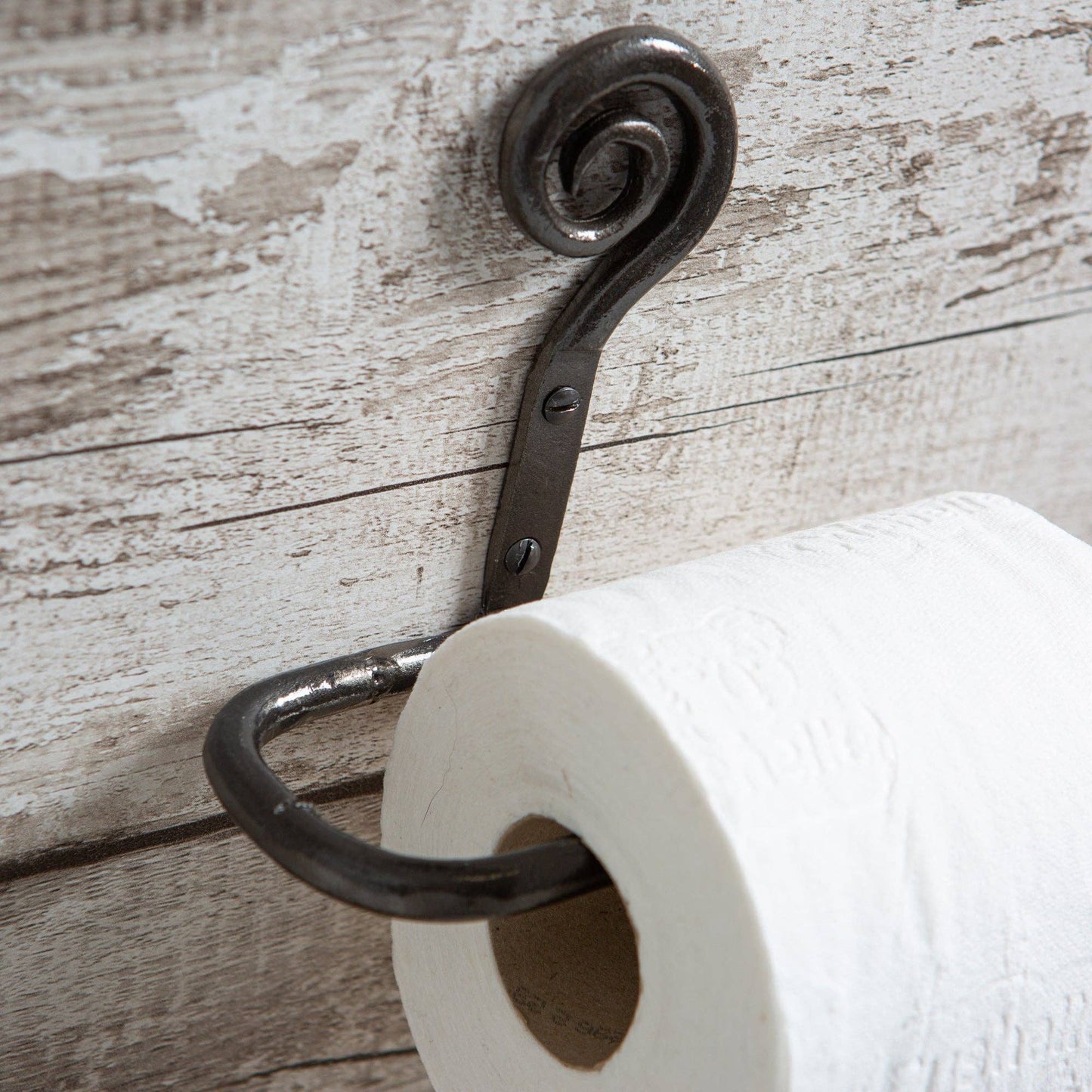 Curly Iron Toilet Roll Holder - W180mm - Raw